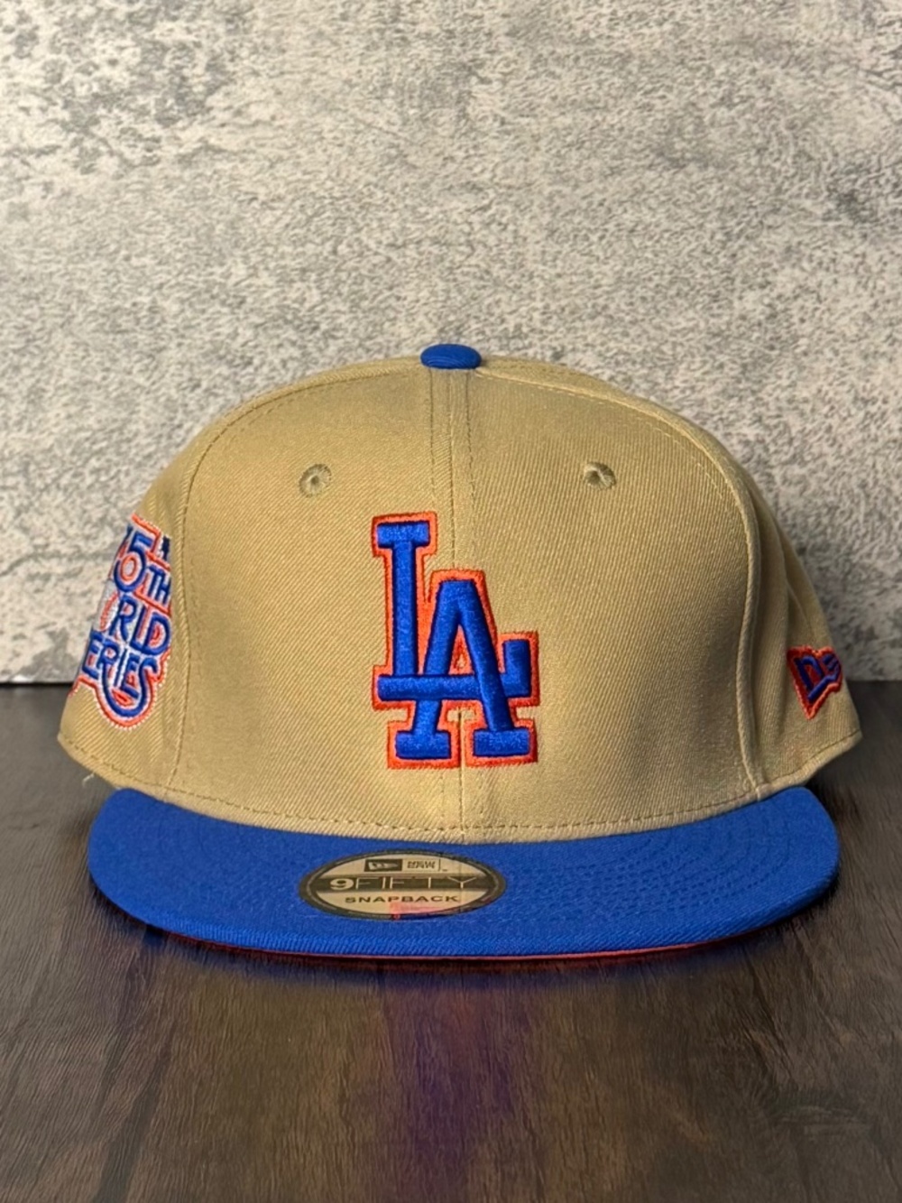 New Era LA Dodgers 1975 World Series 9FIFTY Snapback Hat Tan Blue NWT